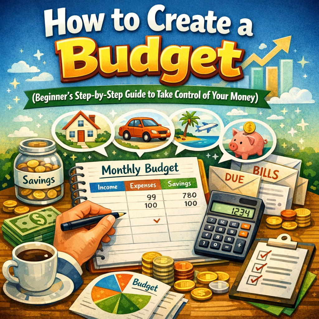 If you’ve ever wondered where your money goes every month, you’re not alone. Most people don’t have a money problem — they have a budgeting problem. They earn money… spend it… and then hope there’s something left at the end. But hope is not a strategy. A budget is. In this guide, you’ll learn exactly how to create a simple, realistic budget — even if you’ve never done one before and feel like you’re starting from $0.